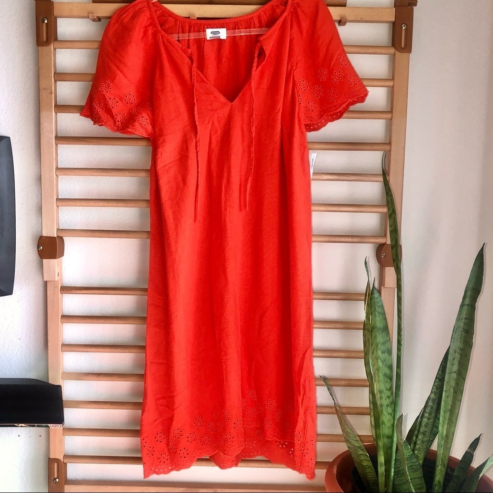 Linen eyelet dress